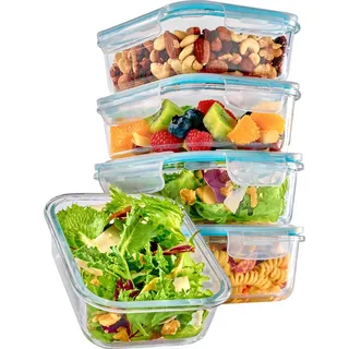Praknu Frischhaltedose Glasbehälter weiß 1,0 l 4-teiliges Set