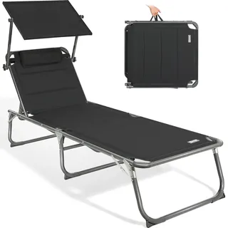 HOMECALL Sonnenliege  klappbar  schwarz