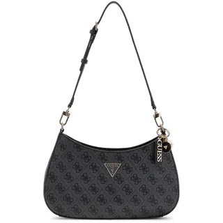 GUESS Noelle II Top Zipper Shoulder Bag Coal Logo