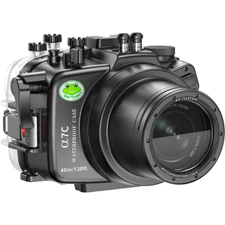 Sea frogs Unterwasser Kameragehäuse kompatibel mit Sony A7C 28-70MM IPX8 40m/130ft Maximale Tauchtiefe Wasserdichtes Kameragehäuse für Tauchen, Surfen, Rudern, Skifahren