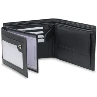 Fomax FOMAX® Herren aus echtem Leder mit RFID Schutz, Querformat Portemonnaie für Männer, Schwarz