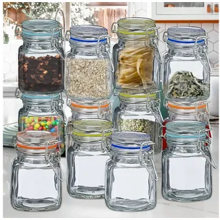 Cepewa Bügelglas 12er Set Einmachglas Gewürzglas Aufbewahrungsglas 100ml Fassungsvermögen