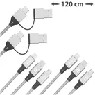 2er-Set 6in1-Schnellladekabel USB-A/C zu USB-C/Micro-USB/8-PIN, 120 cm