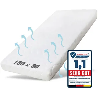 Babymatratze Pur, Babymatratze für Babybett, Baby Matratze, Ehrenkind, 10 cm hoch, (gratis Versand, Härtegrad (Weich - Mittelweich), Belastbarkeit: 30kg 80 cm x 180 cm x 10 cm