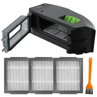 Ersatz-Staubbehälterbox für Roomba* E5 E6 E7 I1 +I3+ I4 +I6 I6 +I7 I7 +8 I8/Plus+J7 Staubsauger mit automatischer Schmutzentsorgung, Filter-Reinigungsbürsten-Set
