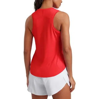 CRZ YOGA Damen Sport Tank Top Racerback Ärmelloses Yoga Oberteile Sommer Fitness Tops Gym Leichte Sporttop Tiefrot 44 - 44