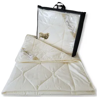 Meivita Merino Schafschurwolle extra leichte Sommerdecke Kuschelzeit in 135x200 cm - Creme