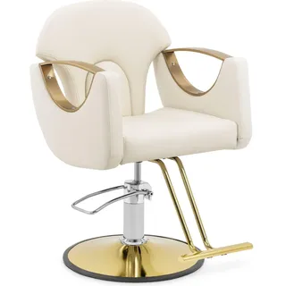 Physa, Salonbedarf, Friseurstuhl Barton Creme Barberstuhl Friseursessel 360° höhenverstellbar