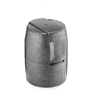 Thermohauser EPP-Thermobox Bierfass schwarz, 4-teilig, Isolierverpackung für 5 L Bierfass, 22.0 x 22.0 x 31.5 cm