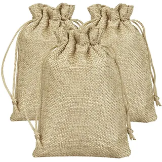 GreatRise Jutesäckchen mit Kordelzug 10 Stück 25 x 35 cm Jute Bags Geschenktüten Groß Jutesack Jutebeutel Geschenksäckchen für Adventskalender Schmuck DIY Gastgeschenke Hochzeit Weihnachten