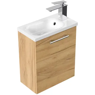 Posseik Badmöbel Pieni Slimline für Gäste-WC 40 cm SoftClose Eiche Gold