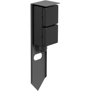 ledscom.de Garten Steckdosensäule 2-fach Edelstahl 30 cm weiß