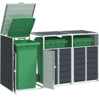 vidaXL Mülltonnenbox 216 x 81 x 115 cm anthrazit