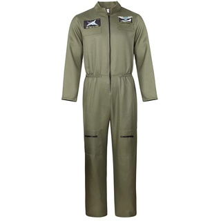 kostüm herren Kampfjet Pilot Aviator Playsuit Army Armee Bundeswehr Party Halloween Cosplay ArmeeGröß l - L