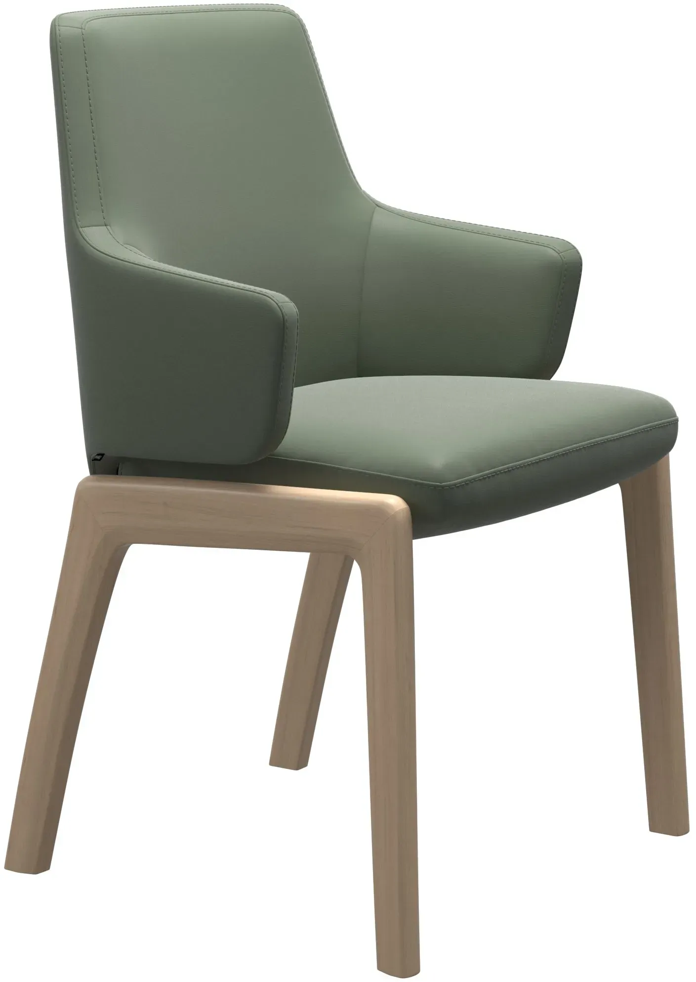 Stressless Stuhl Vanilla | 4-Fuß Holzgestell D100 Batick Thyme Green Mit Armlehnen Niedriger Rücken