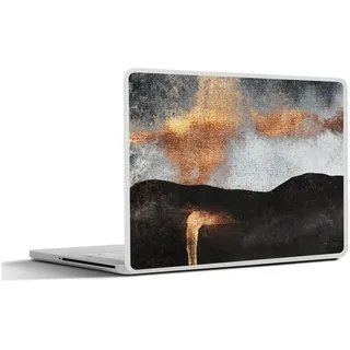 MuchoWow Laptop-Aufkleber Abstrakt - Gold - Chic - Schwarz - Grau, (1tlg), Selbstklebendes Laptop Folien Cover, Sticker, Kratzschutz, 40x30 cm bunt Ø 50.00 cm x 40 cm x 30 cm