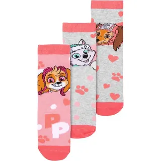 UNITED LABELS Paw Patrol Socken Skye, Zuma, Everest für Mädchen - Kinder Sneaker Söckchen (3er Pack) (DE/NL/SE/PL, Numerisch, 23, 26, Rosa) - 23-26