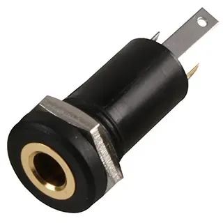 3,5 mm Klinkenbuchse, 3-polig, schwarz.