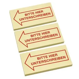 Info Haftmarker gelb "BITTE HIER UNTERSCHREIBEN" 3x 50 Streifen