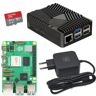 Home Assistant Smarthomezentrale | Raspberry Pi 5 8GB | Metallgehäuse | SD-Karte | Home Assistant OS