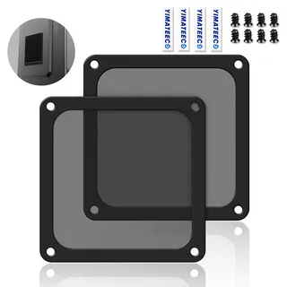 YIMATEECO Staubfilter PC 120mm Lüfterabdeckungen mit Ultra-feinem Mesh Filter für Computer-Kühlerlüfter, Nylon 80 Maschen, Magnetischer Rahmen, PC-Lüfter, Staubdicht (NYLON, 120*120mm, 2Stü, Schwarz)