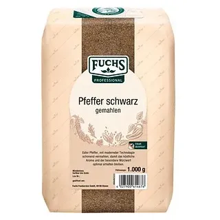 Fuchs Pfeffer schwarz gemahlen Gewürz, 1,0 kg