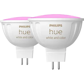 Philips Hue White & Col. Amb. MR16 Doppelpack Smarte Glühbirne RGB