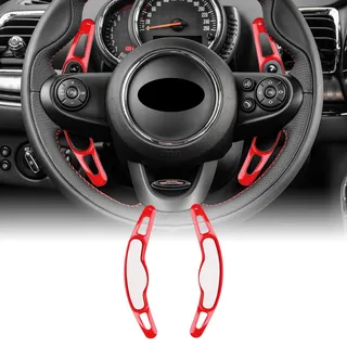 KUNGKIC Für MINI Cooper F54 F55 F56 F57 F60 Clubman Countryman Lenkrad Schaltwippen ABS DSG Erweiterungen Innenraum Dekoration Zubehör 2 PCS Rot