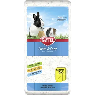 Kaytee Clean & Cozy Streu für kleine Haustiere wie Mäuse, Rennmäuse, Nagetiere, Hamster, Kaninchen, besonders saugfähige Papierstreu, 99,9 % staubfrei, Weiß, 24.6L