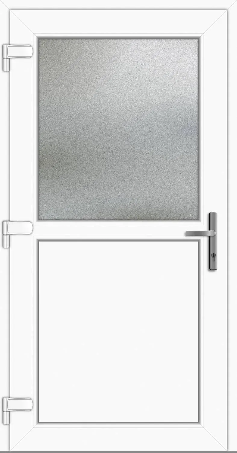 Aluminium-Kunststoff Nebeneingangstür nach Maß "PAULA-Q" 71 mm Weiß RAL 9016 beidseitig außen öffnend DIN links