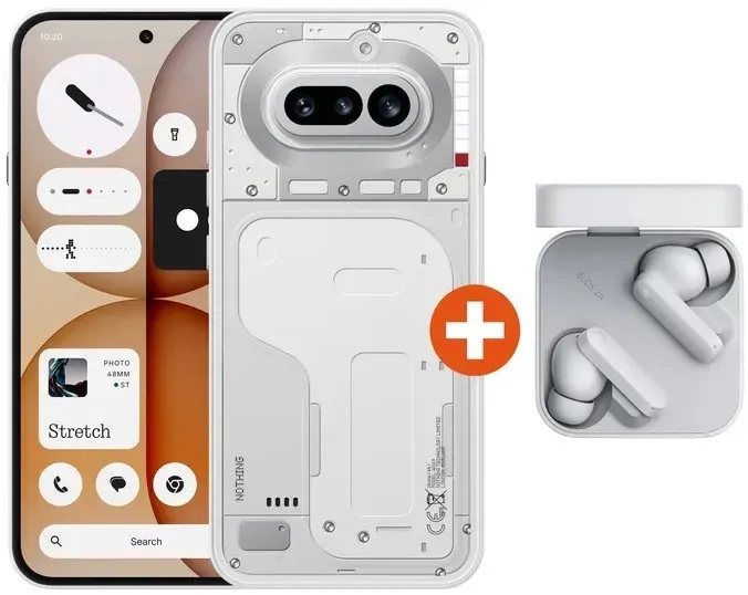Nothing Phone (4a) – 6,78", Qualcomm Snapdragon 7s Gen 4, 12 GB RAM, 256 GB, Android 16 inkl. CMF Buds 2a