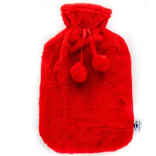 Axion axion® Wärmflasche mit Bezug in rot | Plüsch (33 x 20 cm) 1 St
