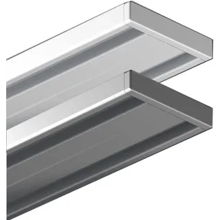 GARDUNA 120cm | silber | Gardinenschiene Vorhangschiene| Aluminium | 1- oder 2-läufig