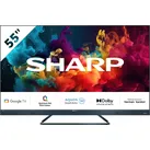 SHARP LED-Fernseher "SHARP 55FQ5EG Quantum Dot Google TV 139 cm (55 Zoll) 4K Ultra HD QLED", E (A-G), schwarz, 55, Fernseher, Quantum Dot, QLED, Dolby Atmos, Dolby Vision, HDMI 2.1 mit eARC