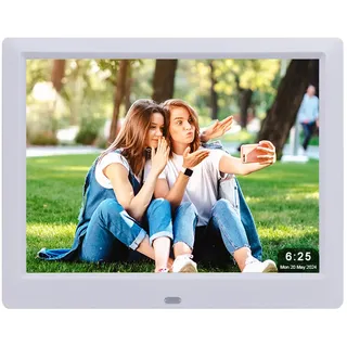 Digitaler Bilderrahmen 9 Zoll mit Fernbedienung, Elektronischer Bilderrahmen Unterstützt SD Karte und USB-Flash-Laufwerk-4 Fenster Anzeige Digitaler Fotorahmen-Foto Videoplayer