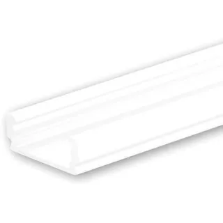 ISOLED LED Aufbauprofil SURF12 FLAT Aluminium pulverbeschichtet weiß RAL 9010, 200cm