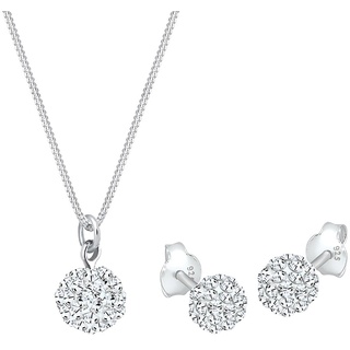 Elli Basic Elegant Kristalle 925 Silber Schmuck-Set Damen