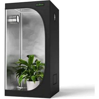 Growbox 90cm x 90cm x 180cm Growzelt aus reißfestem1680D Oxford Gewebe