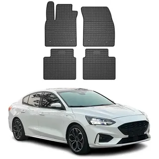 OMAC Auto-Fußmatten 2019-2025 Ford Focus mk4 Fußmatten Gummi Schwarz 4 tlg (4 St), für Ford Focus mk4 2019-2025 Ford Focus mk4 2019-2025, Antirutsch,Wasserfest,Einfache Installation schwarz