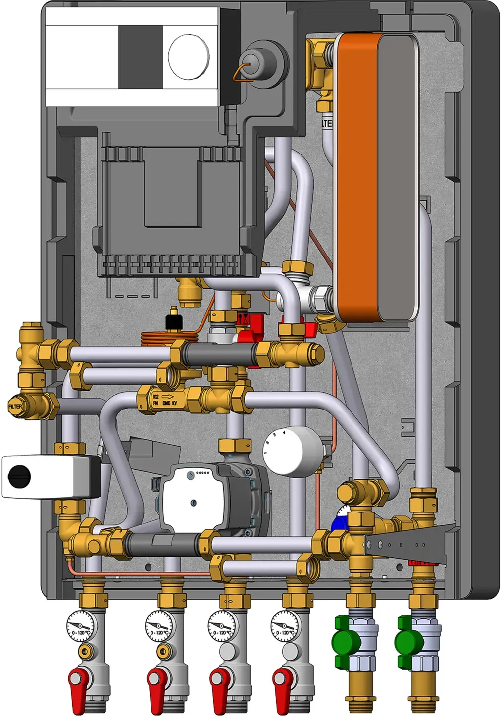 Danfoss Hausstation Akva Lux II Se, 1 StS, PWH:35kW, direkt HE:20kW, A230