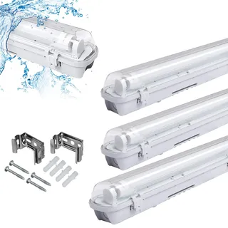 Ikodm LED Feuchtraumleuchte, 4x 24W Wannenleuchte IP65 LED Röhre 150CM 2040lm flimmerfreie Leuchtstofflampe,T8 Röhre, für Büro Lager Küche Parkplatz im Freien, Kaltweiß 6000K