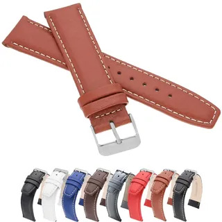 MARCHEL Lederarmband 22 mm WB70 braun-weiß genarbt Uhrenarmband