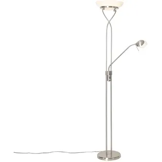 Stehleuchte Stahl Inkl. Led Und Dimmer Mit Leselampe - Empoli