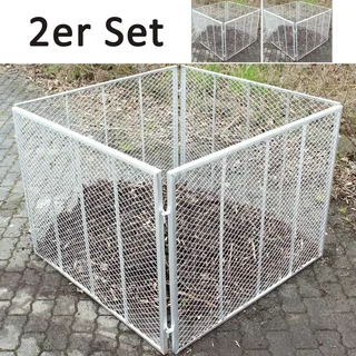 Trutzholm 2x Komposter 100x100x80 cm Metallkomposter aus Streckmetall Feuerverzinkt