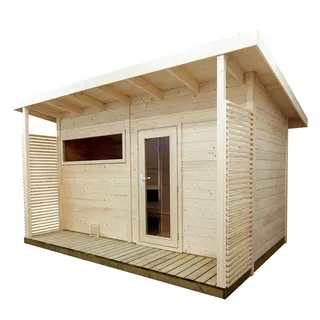Harvia Gartensauna Scala Large Saunahaus Aus Fichte Massivsauna Ca. 459x313x272 Cm - Sentiotec