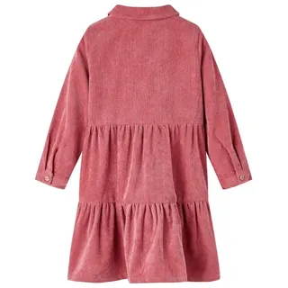 vidaXL Kinderkleid mit Langen Ärmeln Cord Altrosa 104