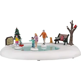 Lemax Weihnachtsdorfzubehör: Familien-Skating-Tag, Kunstharz
