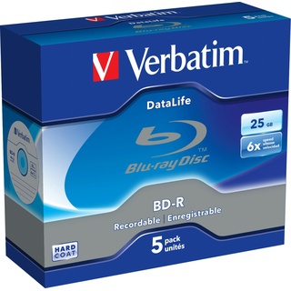 Verbatim BD-R 25GB, 6x 5er Jewelcase, ohne ID (43836)