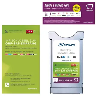 STRONG Kartenloses CI+ Modul, Irdeto CI Modul ORF DIGITAL DIREKT und simpliTV SAT (CAM HDTV, Free-to-Air, DVB-S2) nur für Österreich geeignet