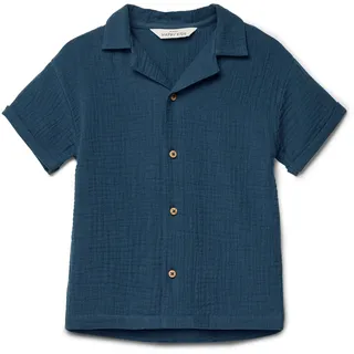 Tchibo - Kinder-Musselin-Hemd mit Kragen - Jungen - Gr. 110/116 - blau
